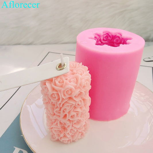 3D Rose Flower Candle Silicone Mold