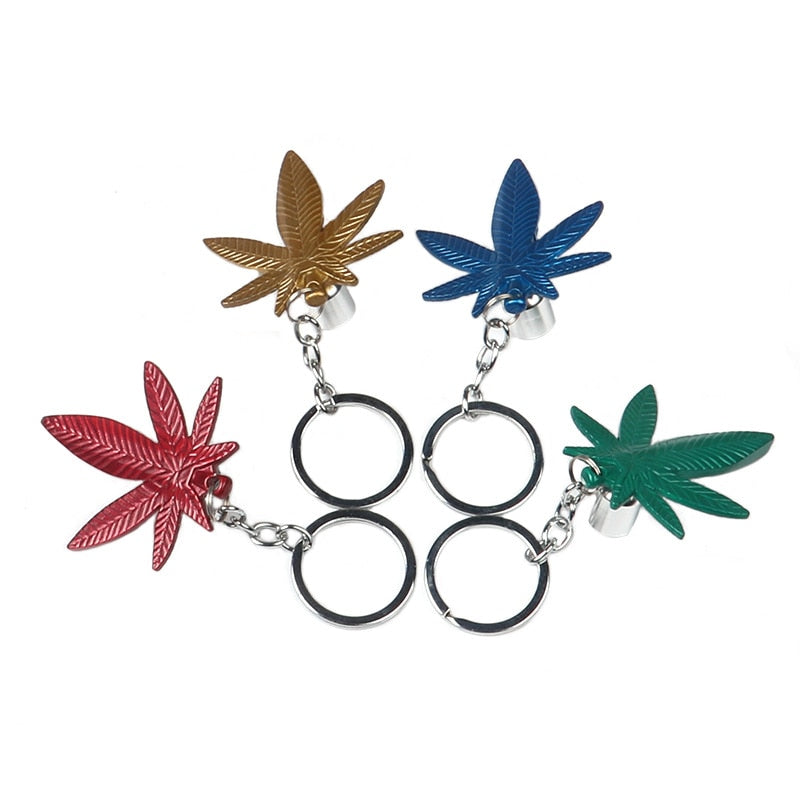 Cannabis / Marijuana Leaf Metal Smoking Pipes with Key Ring