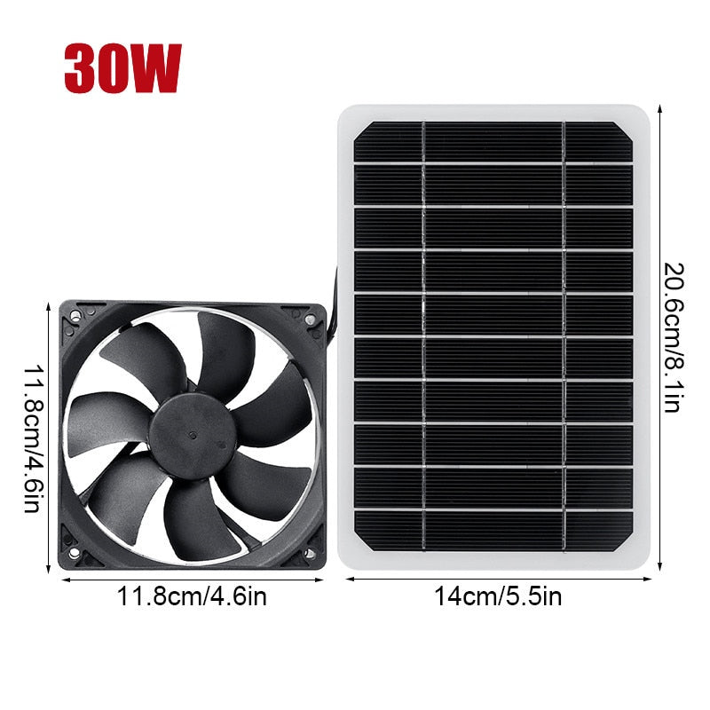 100W/50W 12V Greenhouse Solar Exhaust Fan