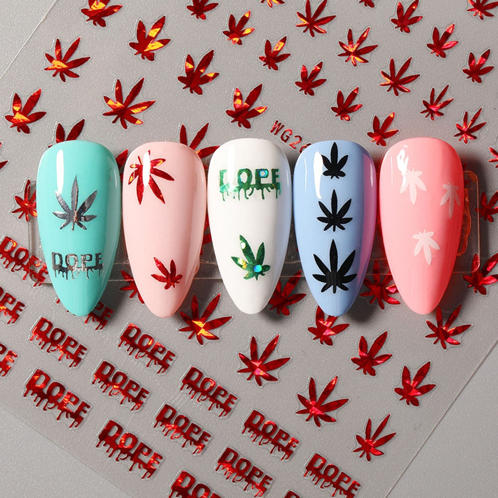 Vibrant Color 3D Nail Art Decal Stickers