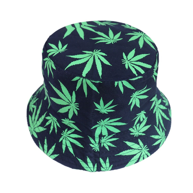 Assorted Colorful Unisex Cannabis Leaf Bucket Hats
