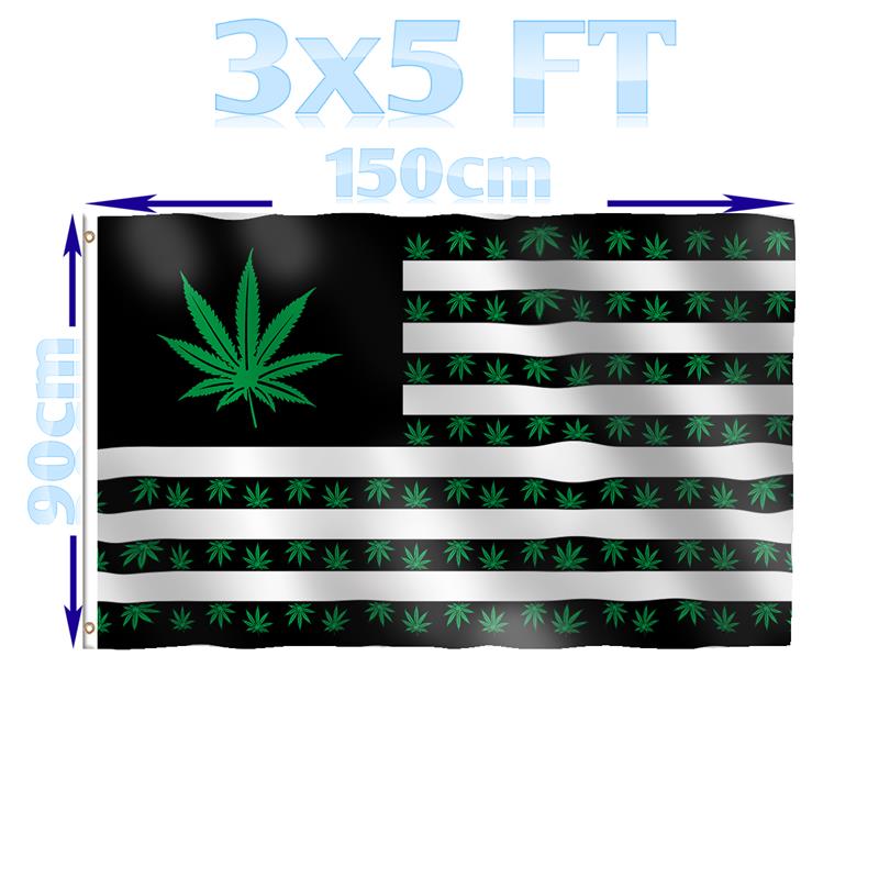 Assorted Cannabis Leaf American Flags