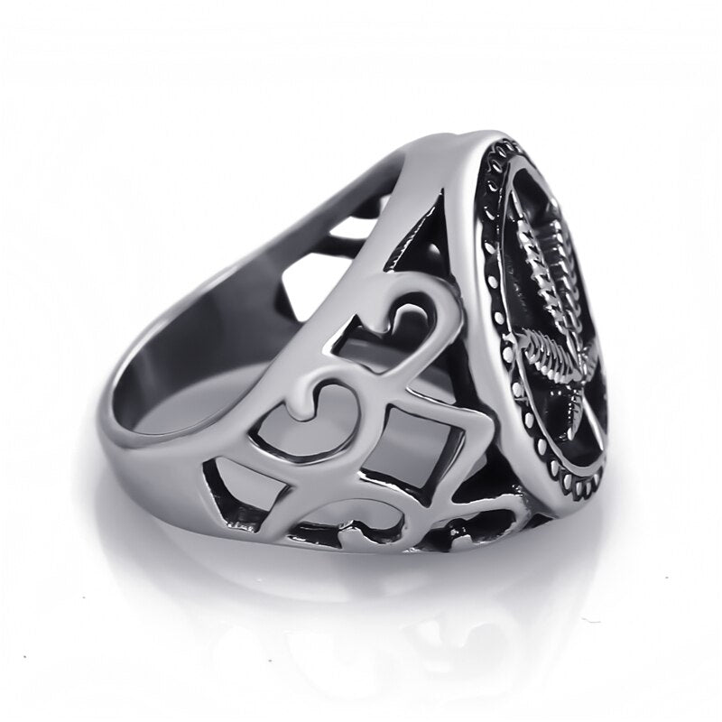Men's Stainless Steel Cannabis Leaf Ring