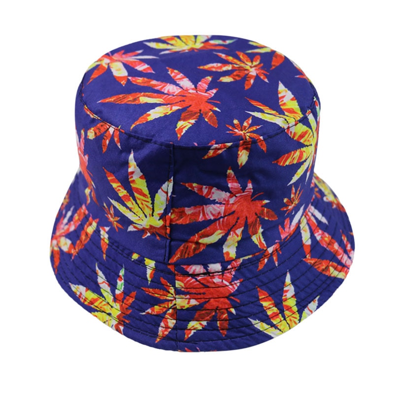 Assorted Colorful Unisex Cannabis Leaf Bucket Hats