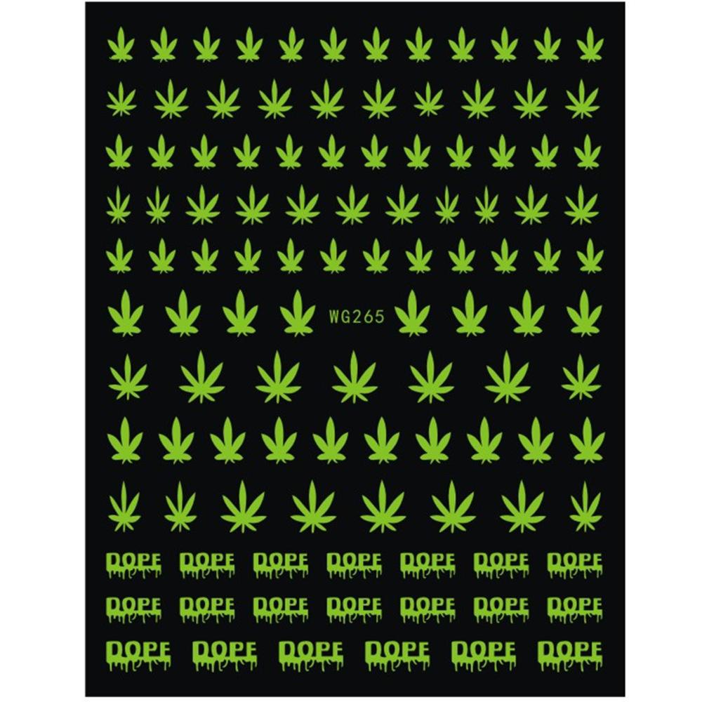 Assorted 3D Weed Nail Art Decal Self Adhesive Nail Stickers