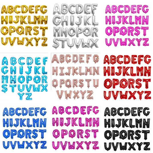 Assorted Color 16 inch Letter A to Z Alphabet Foil Balloons