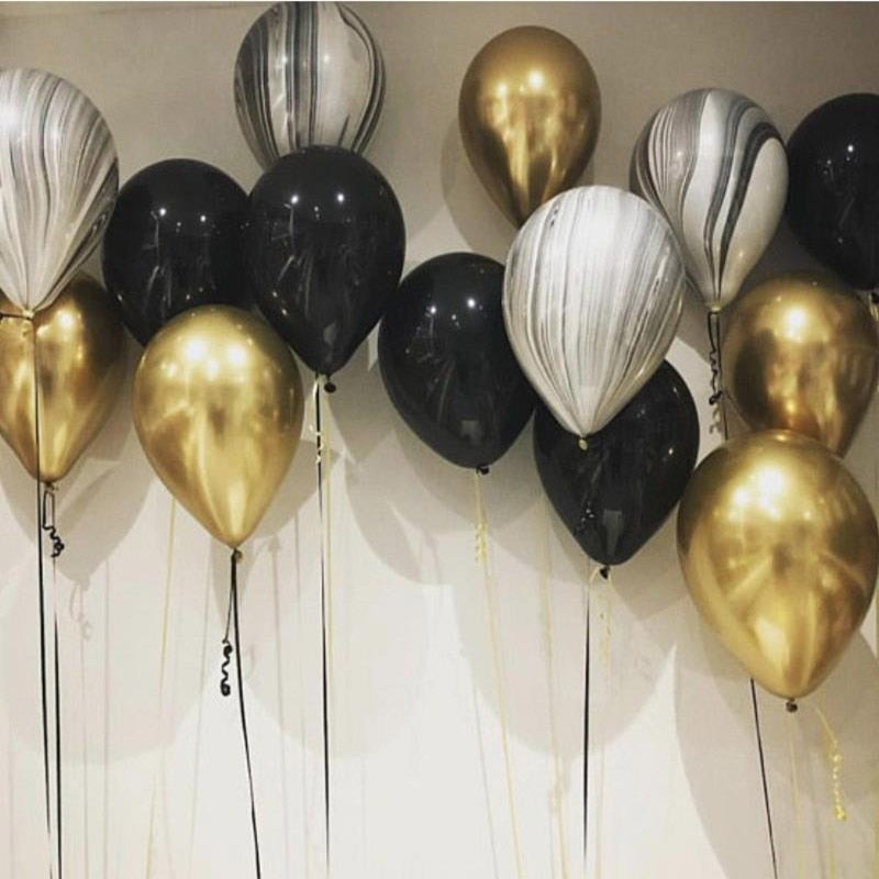 20pc Metal Gold Silver Balloons