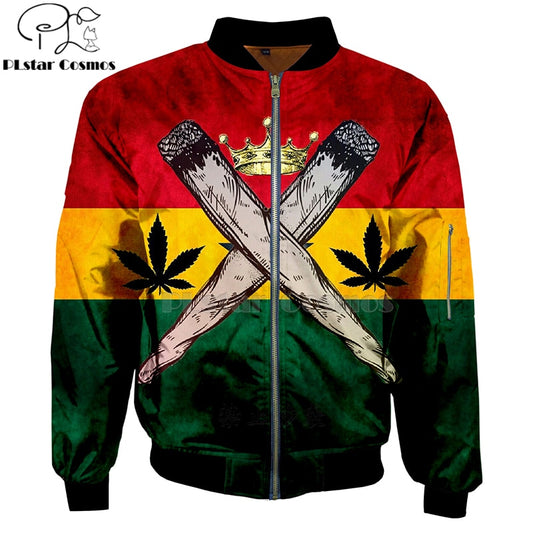 Bob Marley Weed 3D Bomber Jacket