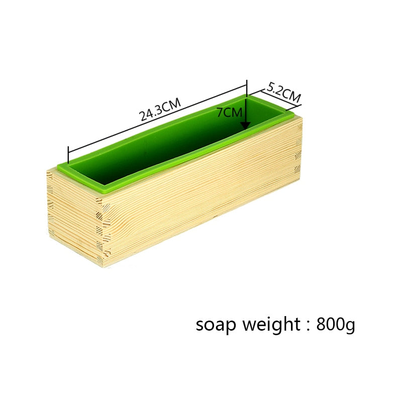 Wooden Soap Making Box With 800g Silicone Soap Mold Liner