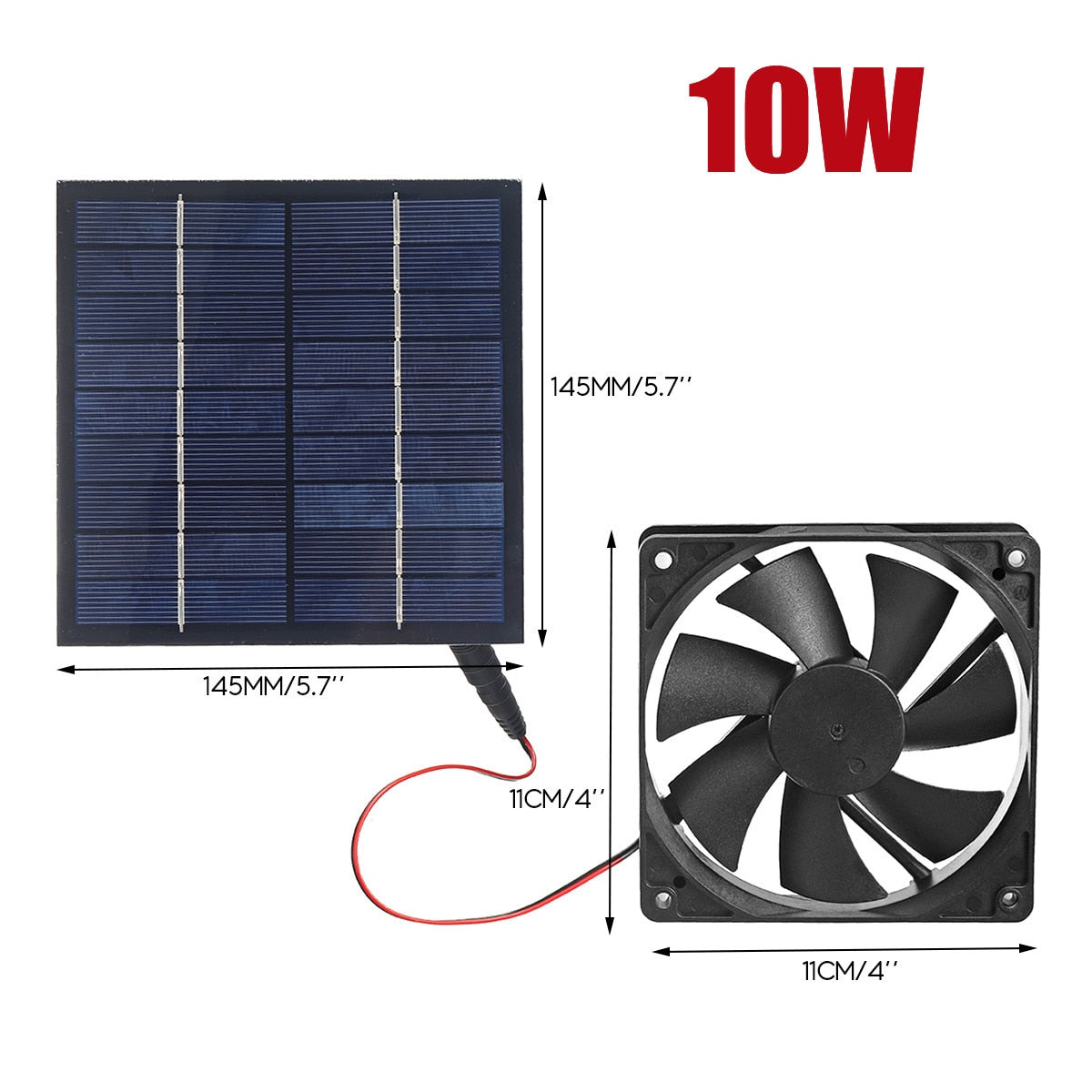 100W/50W 12V Greenhouse Solar Exhaust Fan