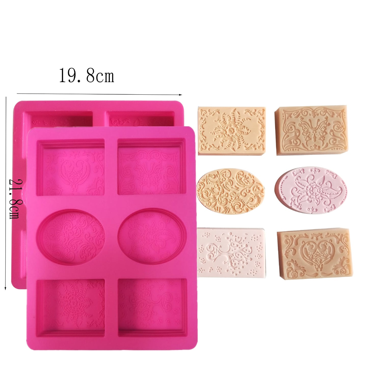 2 pc 6-cavity Silicone Soap Mold