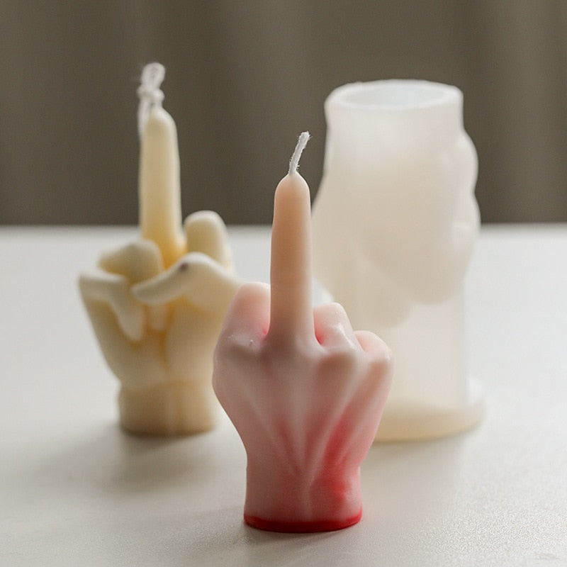 3D Middle Finger Candle Silicone Mold