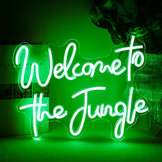 Assorted Color Welcome To The Jungle Neon LED Wall Decor