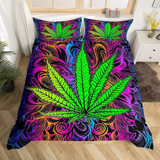 Assorted Psychedelic Cannabis Leaf Duvet Cover Sets