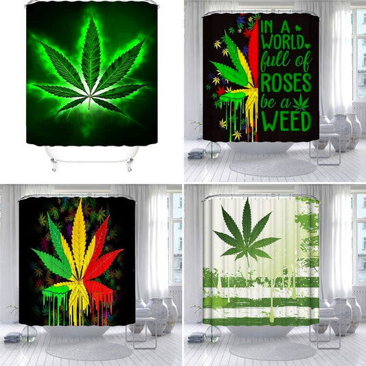 Assorted Marijuana Leaf Shower Curtains