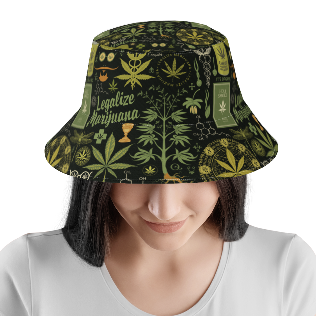 Unisex Legalize Marijuana Foldable Bucket Hat