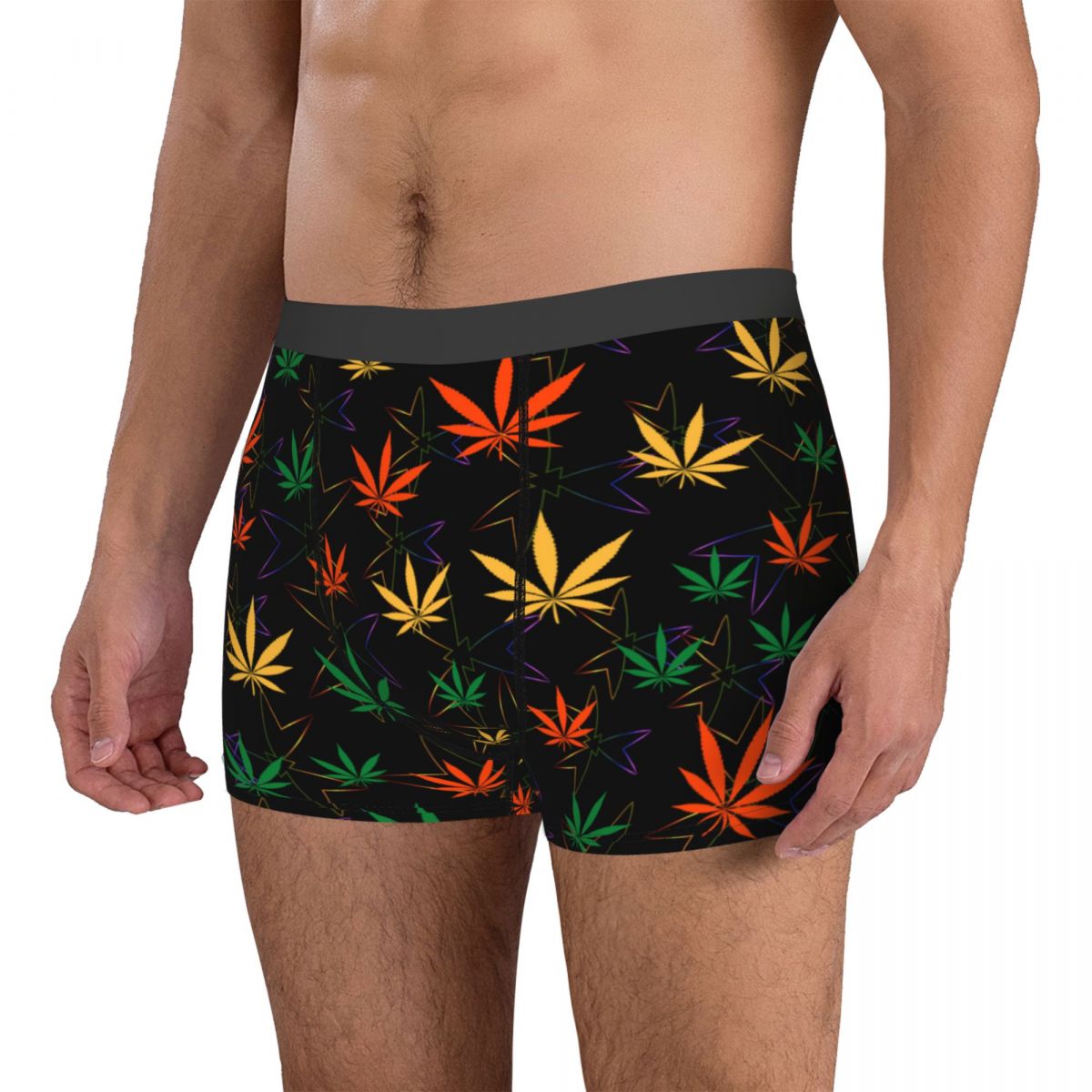 Colorful Cannabis Leaf Men's Underwear