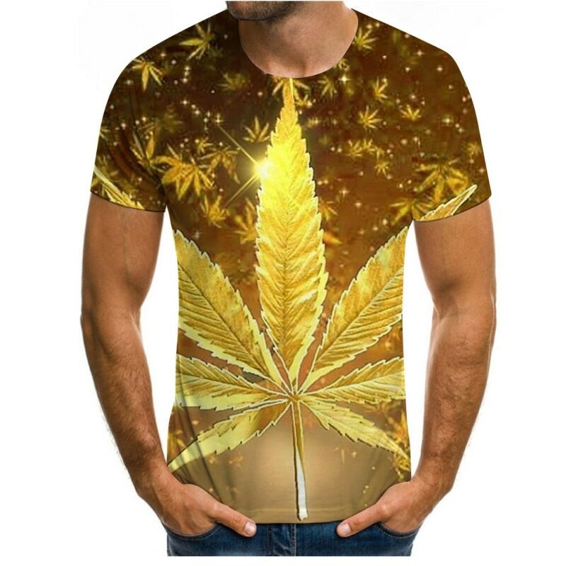 Assorted Men's Cannabis Leaf 3-D Graphic T-shirts