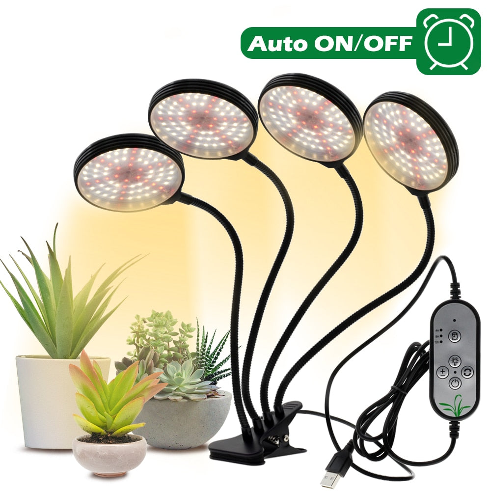 LED Grow Light USB Full Spectrum Plant Growing Lamp with 5-Level Dimmable Lamp