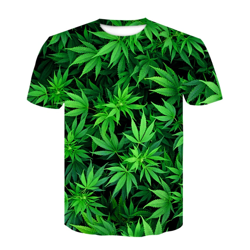 Assorted Men's Cannabis Leaf 3-D Graphic T-shirts