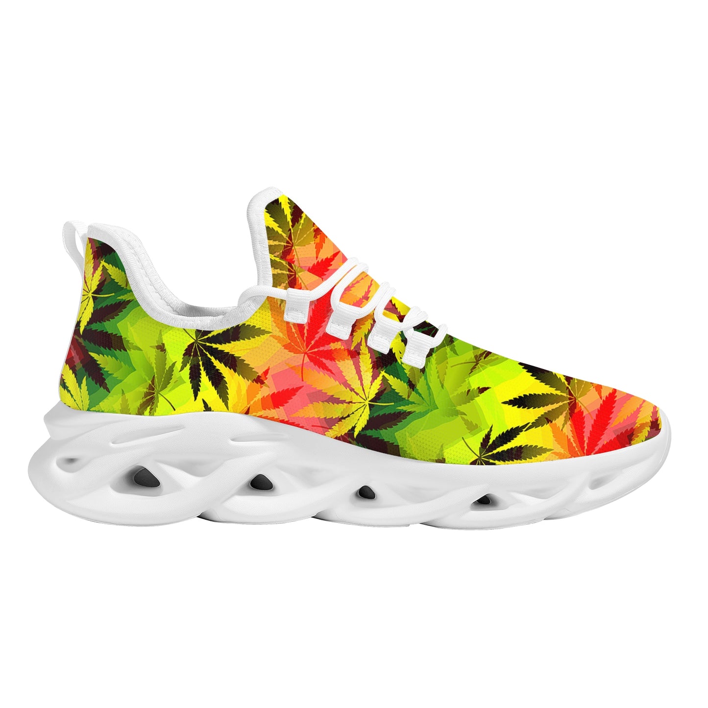 Assorted Colorful Women's Cannabis Leaf Walking Sneaker