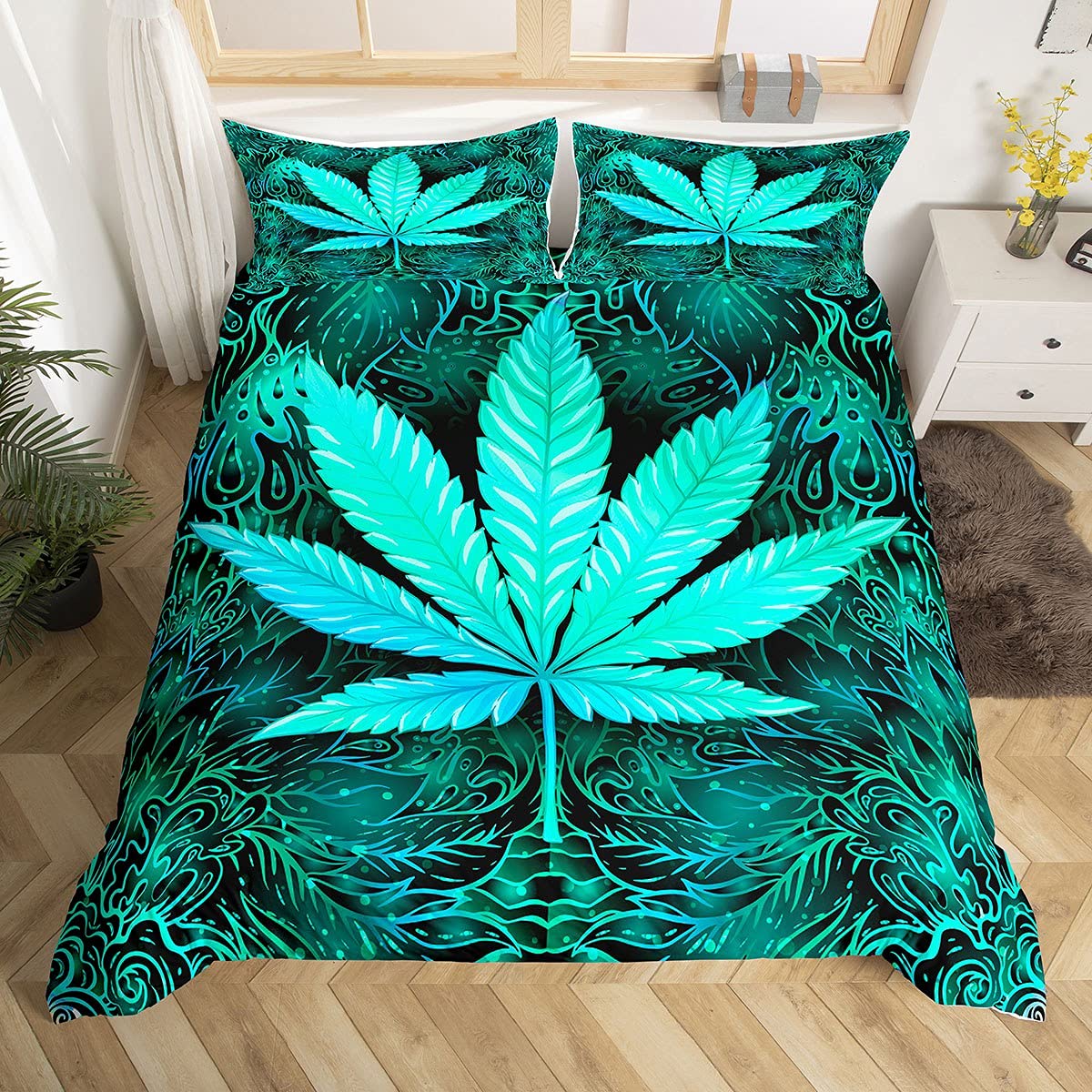 Assorted Psychedelic Cannabis Leaf Duvet Cover Sets