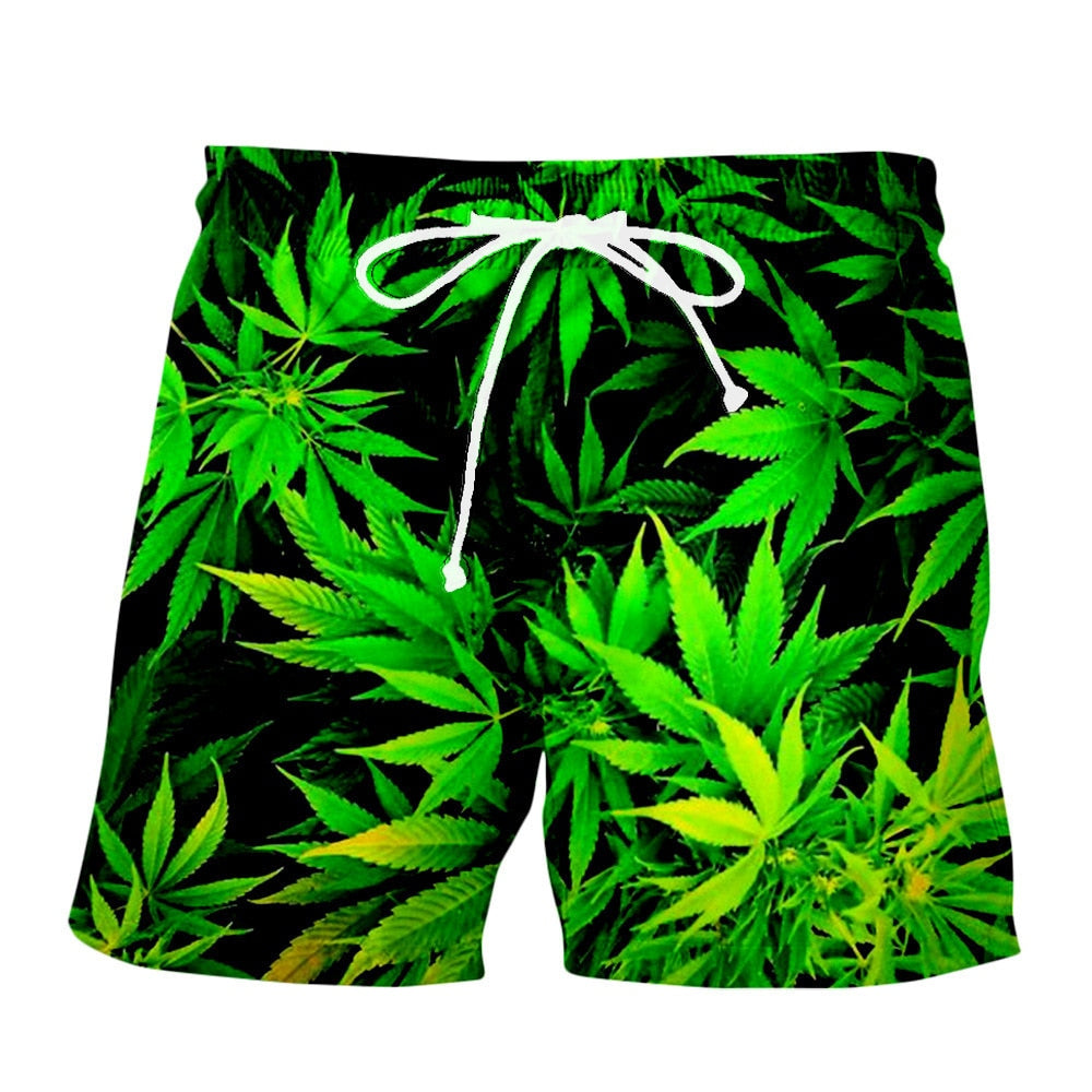 Assorted Men's Cannabis Leaf Beach Shorts