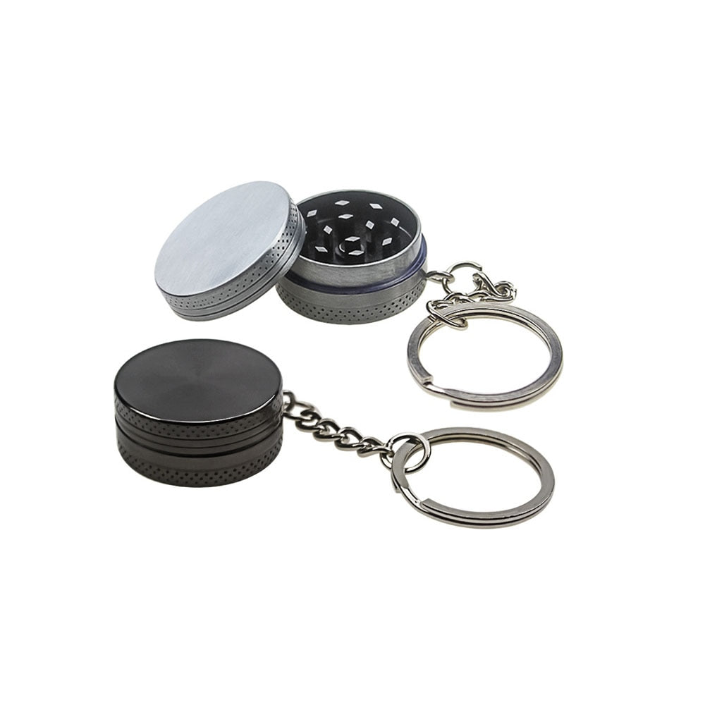 30mm Mini 2-layer Herb Grinder with Keychain