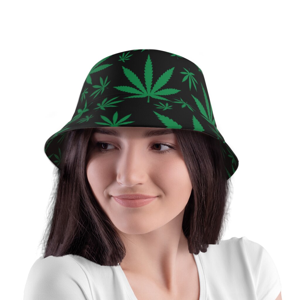 Unisex Summer Weed Leaf Pattern Bucket Hat