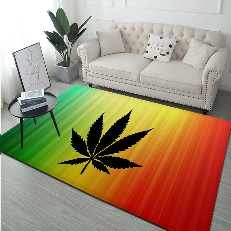 Assorted Weed Leaf Non-Slip Area Rugs