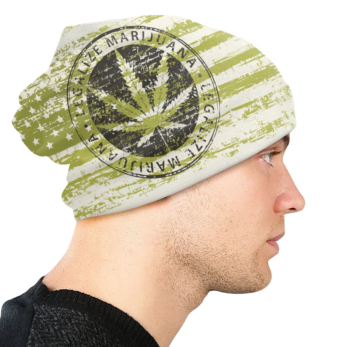 Cannabis Leaf American Flag Knitted Hat