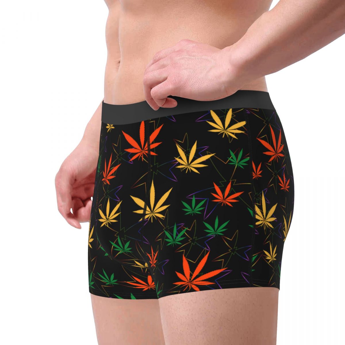 Colorful Cannabis Leaf Men's Underwear