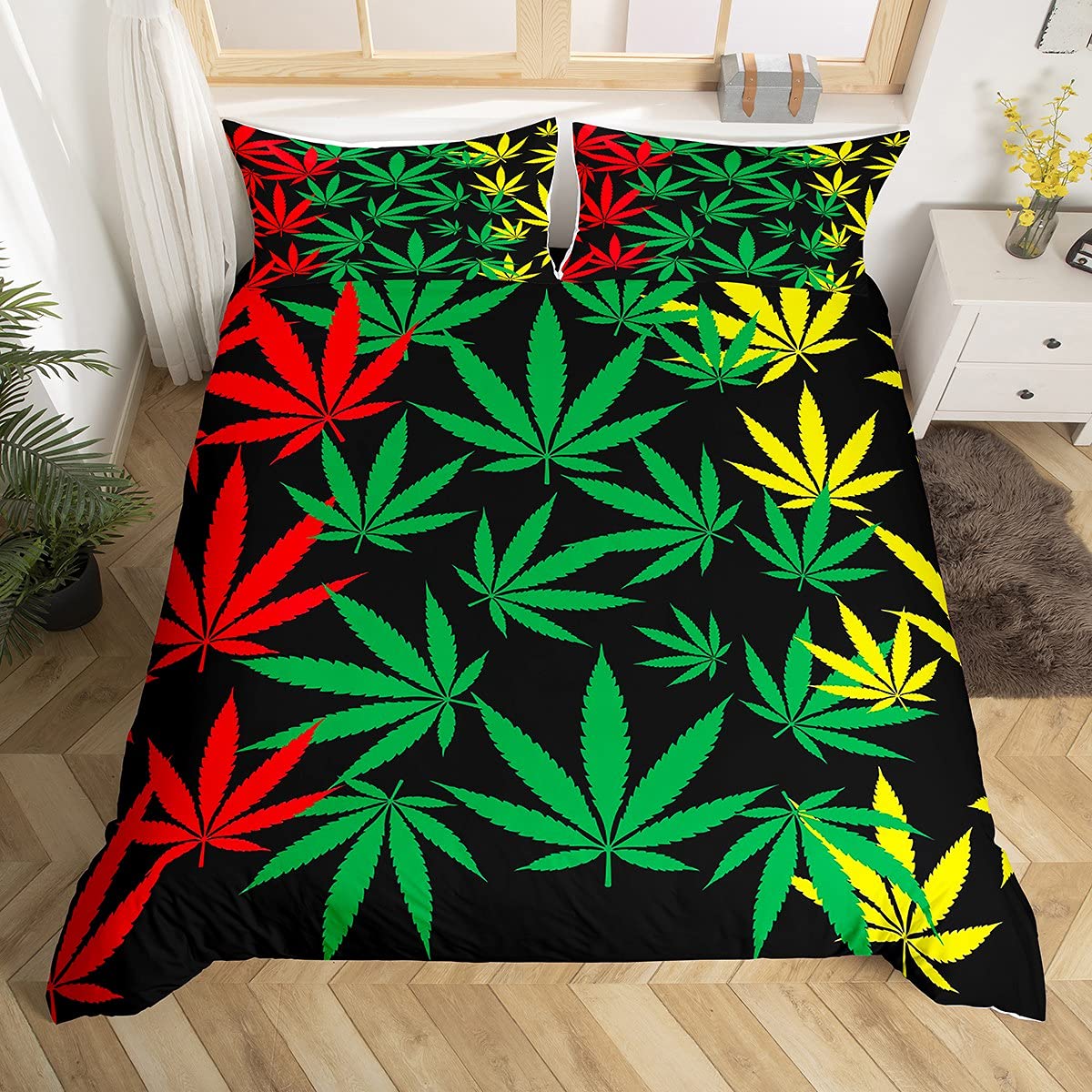 Assorted Psychedelic Cannabis Leaf Duvet Cover Sets