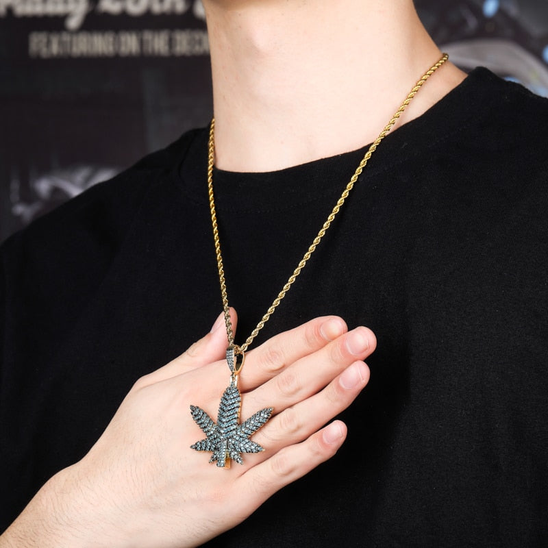 Customizable Cannabis Leaf Charm And Necklace