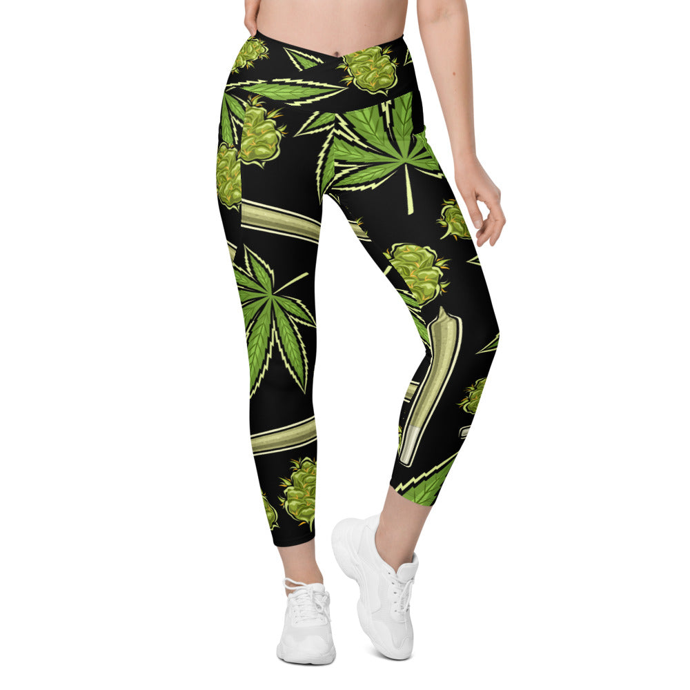 Bud Collection Crossover leggings with pockets