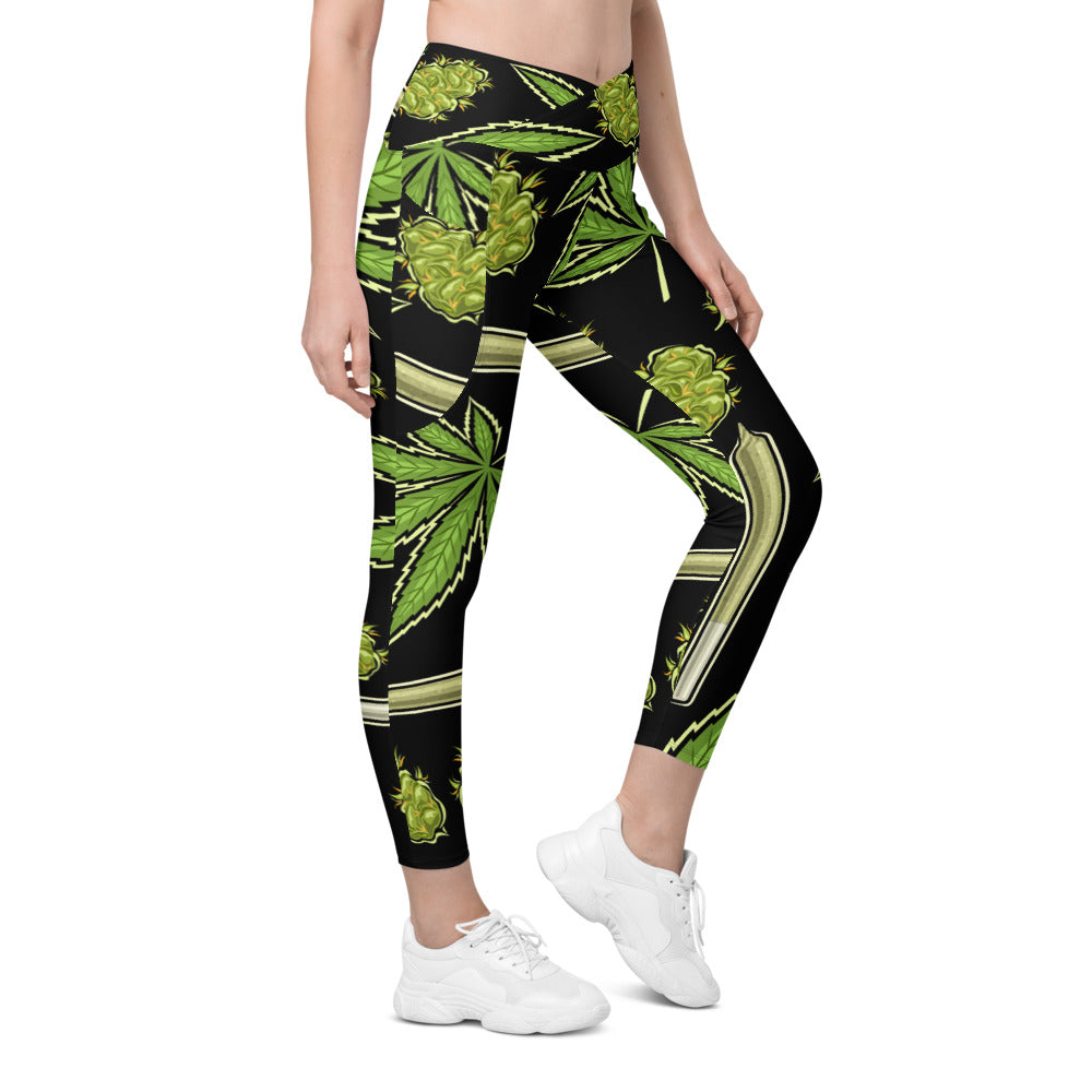 Bud Collection Crossover leggings with pockets