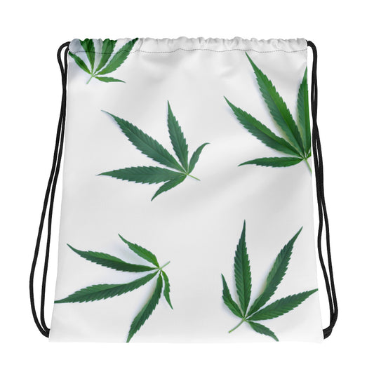 White Indica Collection Drawstring bag