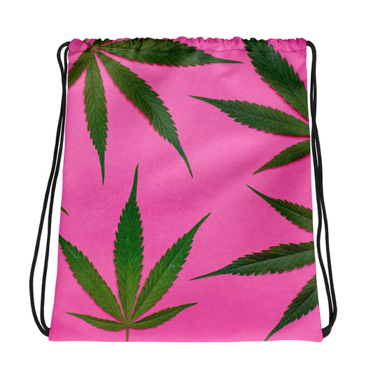 Pink Sativa Collection Drawstring bag