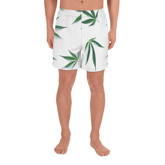 White Indica Collection Men's Athletic Long Shorts