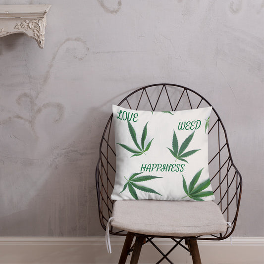 Love, Weed, Happiness Collection Premium Pillow