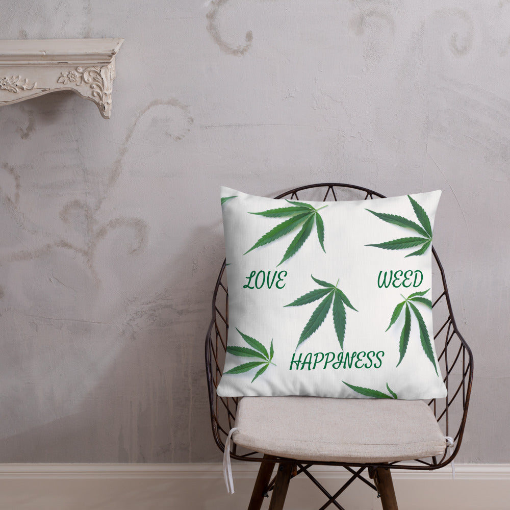 Love, Weed, Happiness Collection Premium Pillow