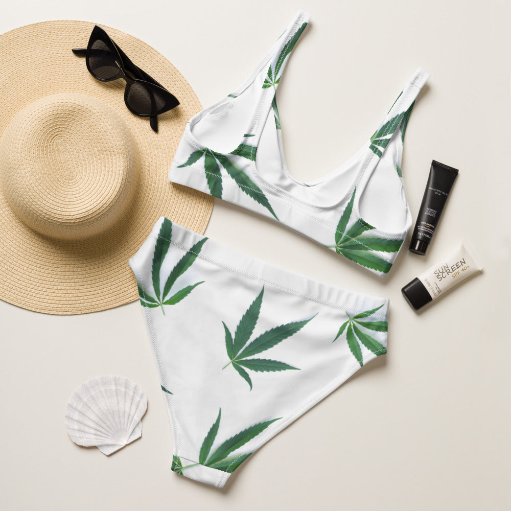 White Indica Collection Recycled high-waisted bikini