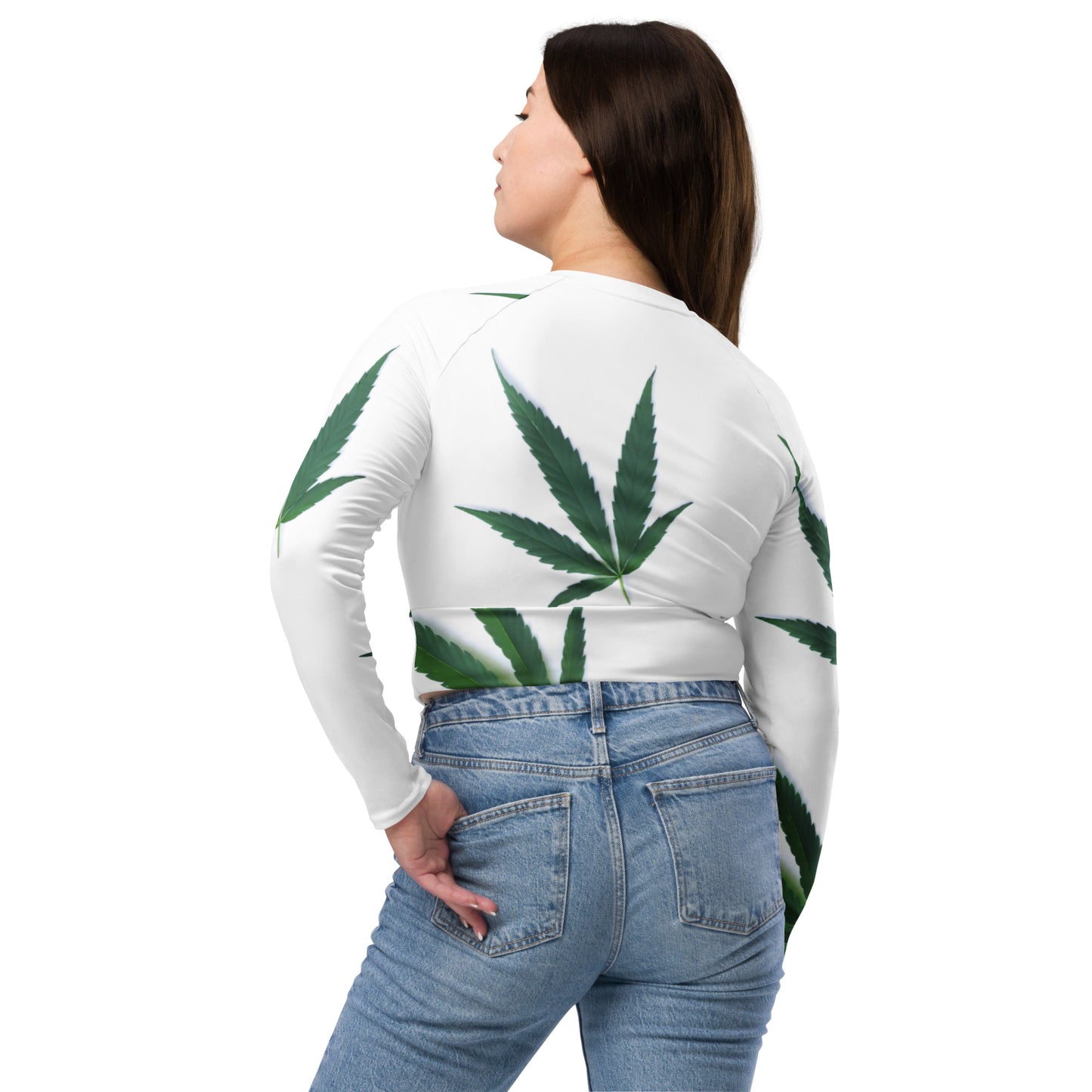 Whie Indica Collection Recycled long-sleeve crop top