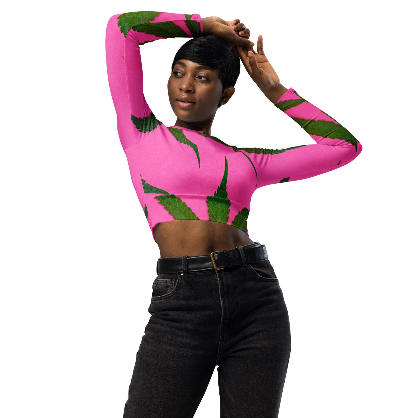 Pink Sativa Collection Recycled long-sleeve crop top