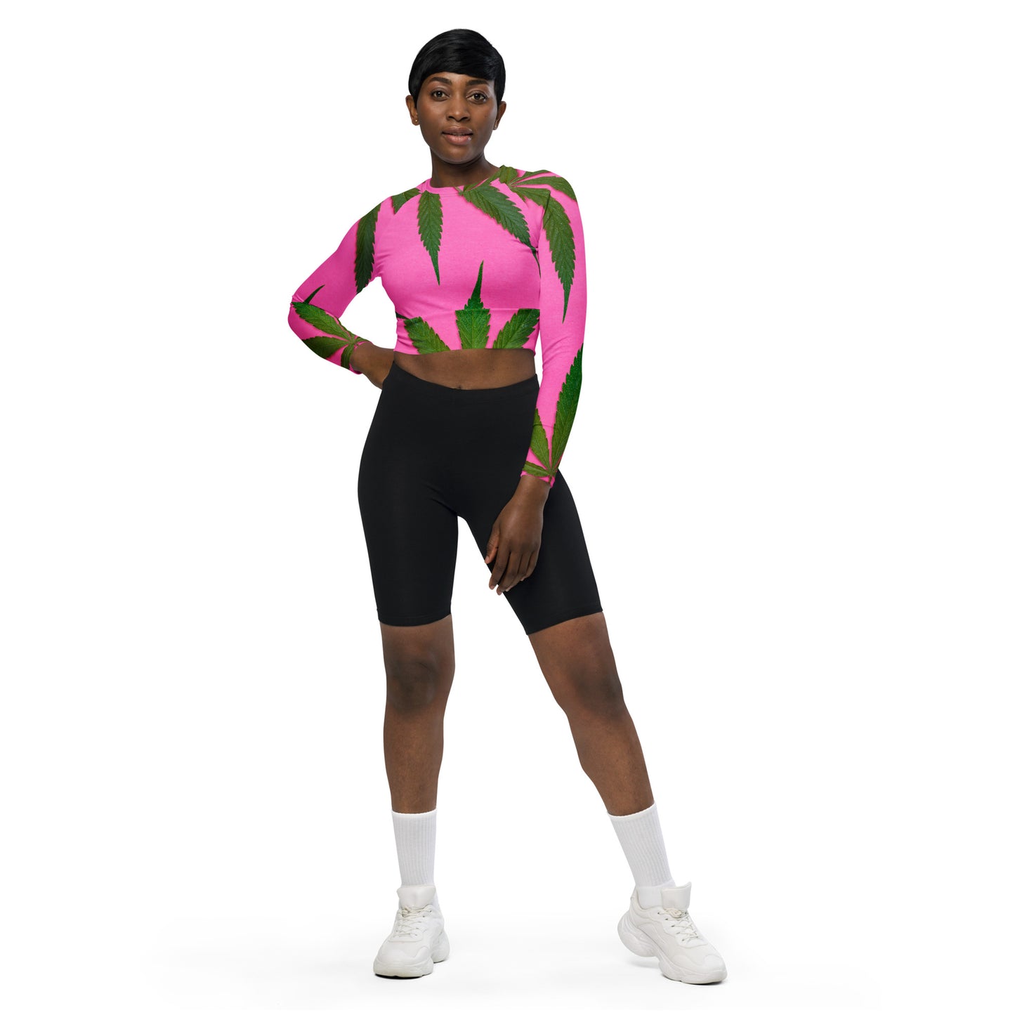 Pink Sativa Collection Recycled long-sleeve crop top