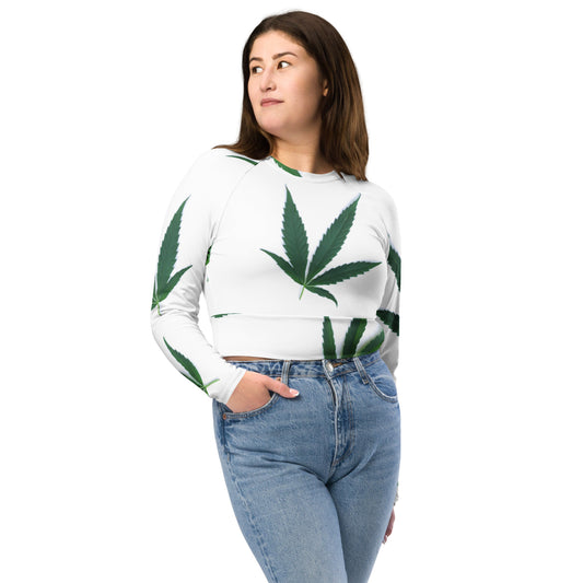 Whie Indica Collection Recycled long-sleeve crop top