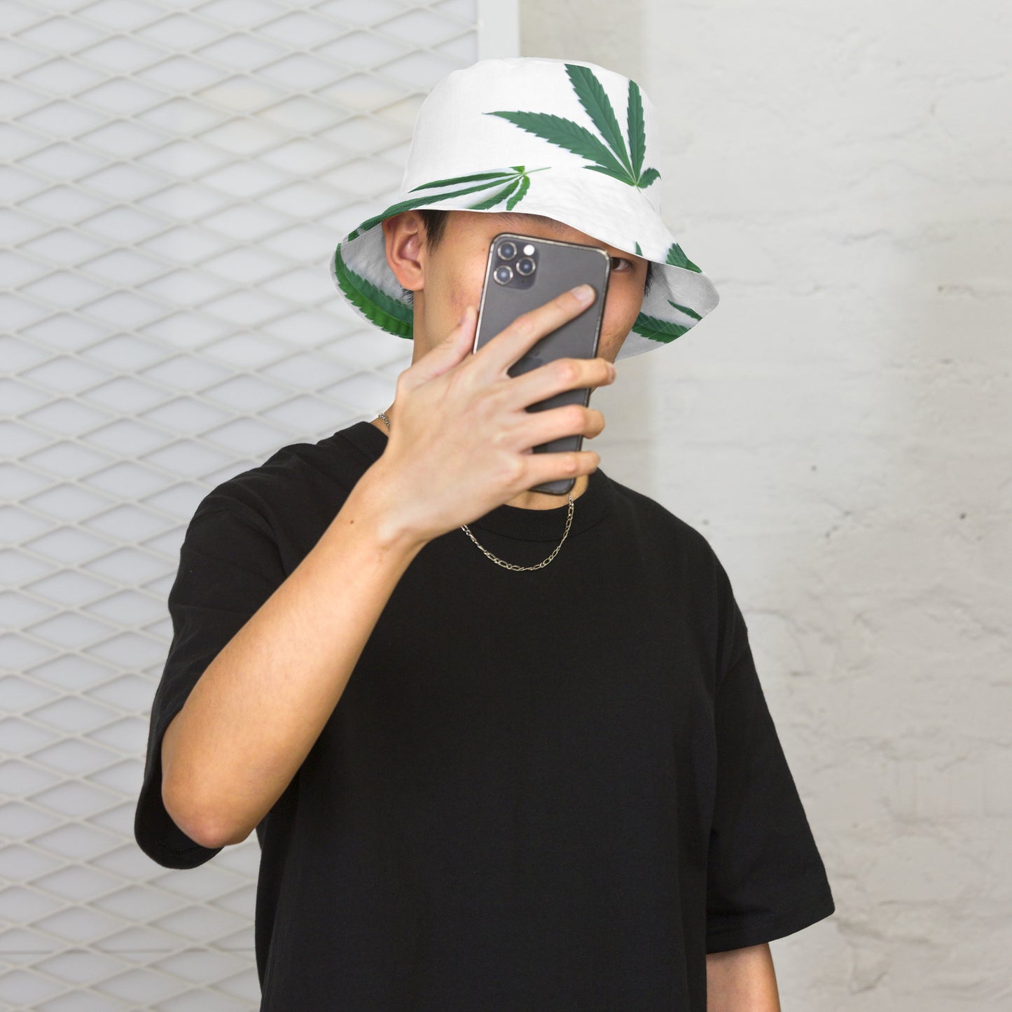White Indica Collection Reversible bucket hat