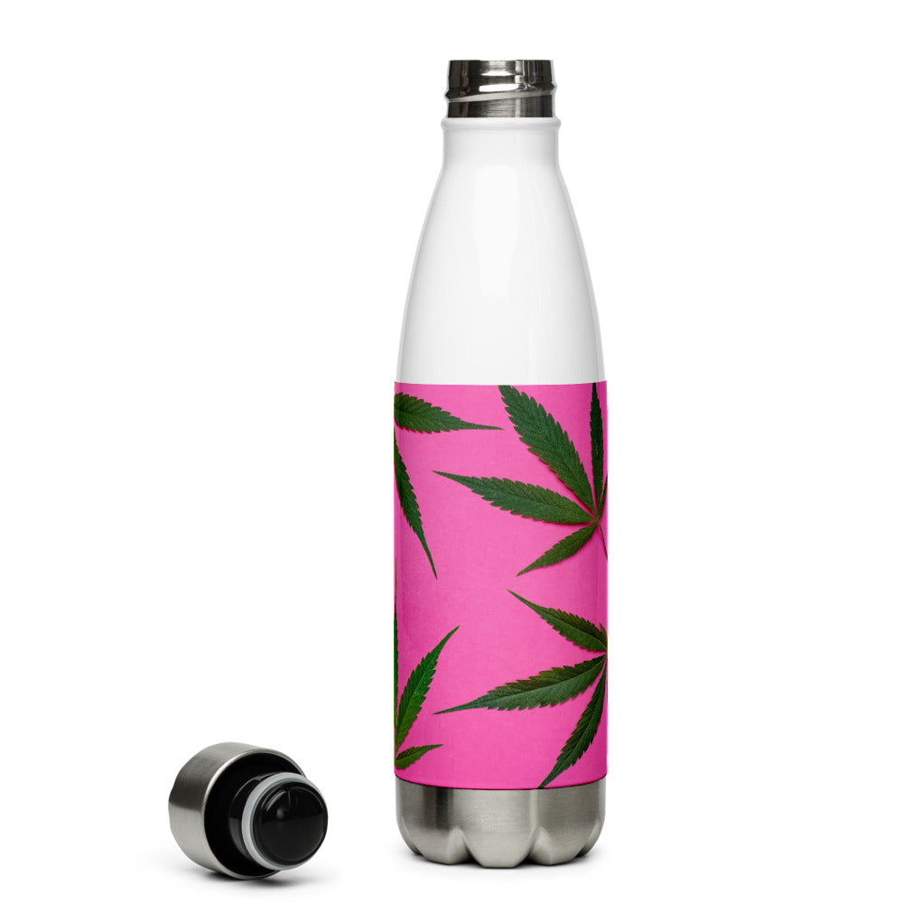 Pink Sativa Collection Stainless Steel Water Bottle