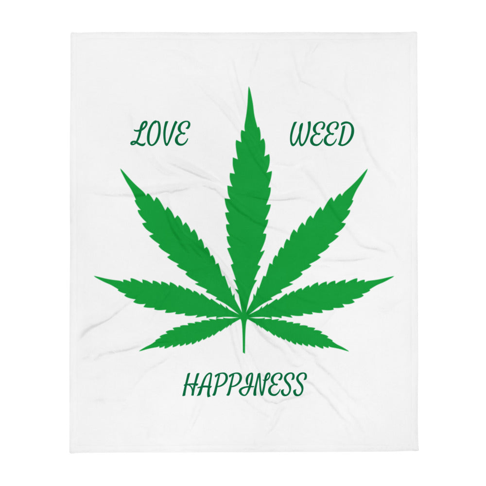 Love, Weed, Happiness Collection Throw Blanket