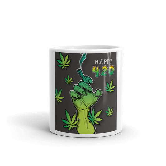 420 Collection White glossy mug